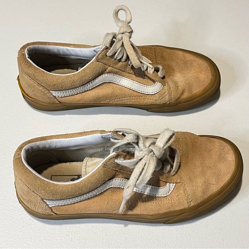 Vans Old Skool Low-Top Skate Shoes Tan Suede Size 8